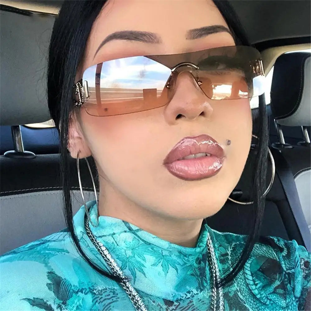 Lunettes de soleil Y2K futuristes femme UV400  - NatyGlam's