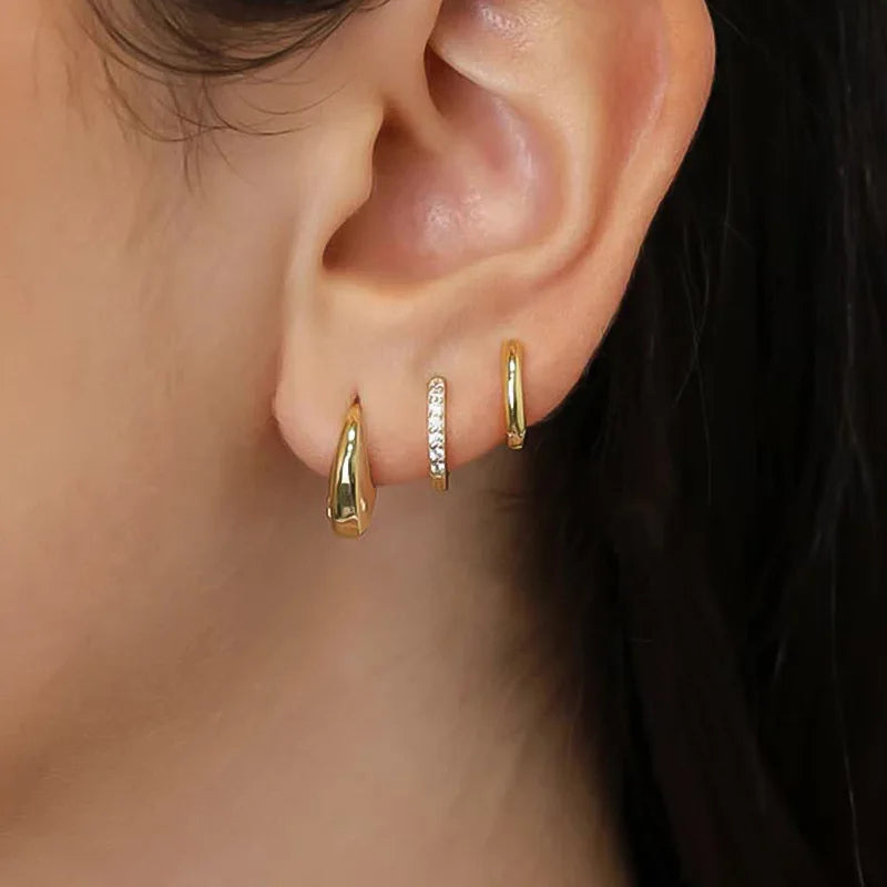 Lot de 3 Paires de Boucles d'Oreilles en Acier Inoxydable - NatyGlam's