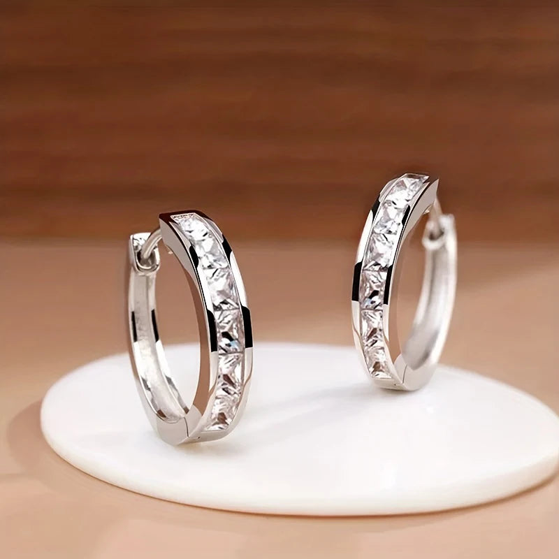 Boucles d'oreilles Créoles Elégance Zirconia - NatyGlam's
