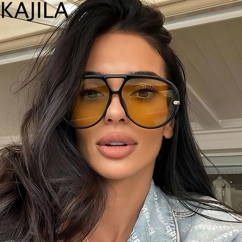 Lunettes de soleil pilote oversize femme style luxe UV400 - NatyGlam's