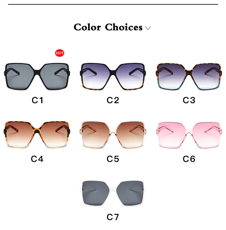 Lunettes de soleil oversize femme dégradé tendance UV400 - NatyGlam's