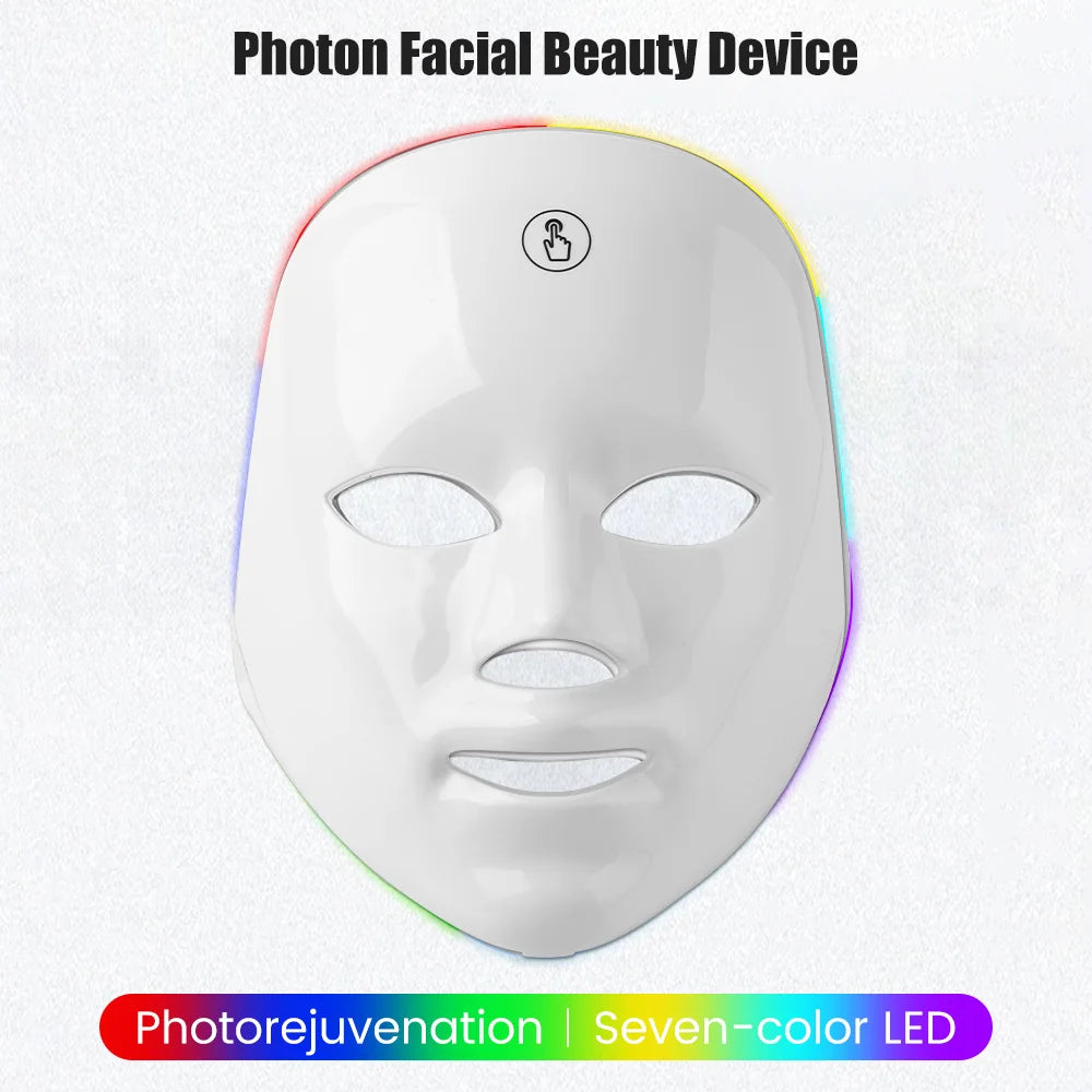 Masque LED 7 Couleurs pour le visage - soin Anti-âge, rechargable - NatyGlam's