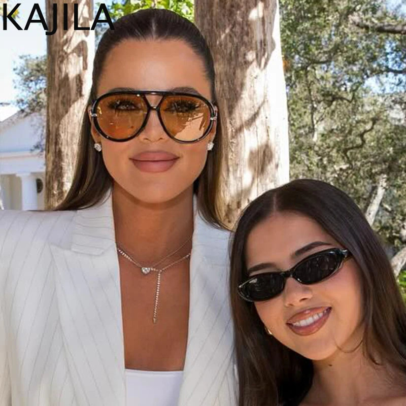 Lunettes de soleil pilote oversize femme style luxe UV400 - NatyGlam's