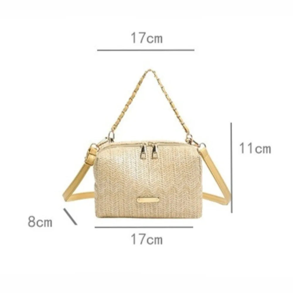 Sac à main femme en paille tissée sac bandoulière chaîne collection 2026