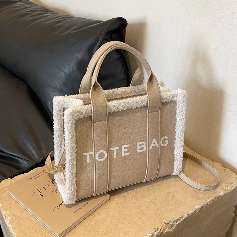Sac Bandoulière à Lettres Imprimé couleur unie - Gande Capacité - NatyGlam's