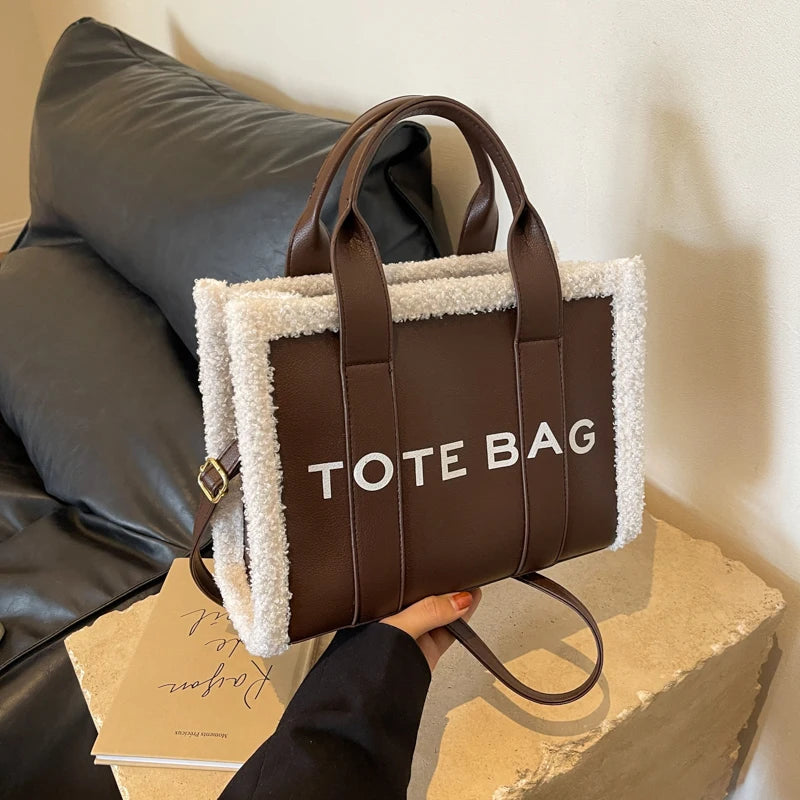 Sac Bandoulière à Lettres Imprimé couleur unie - Gande Capacité - NatyGlam's