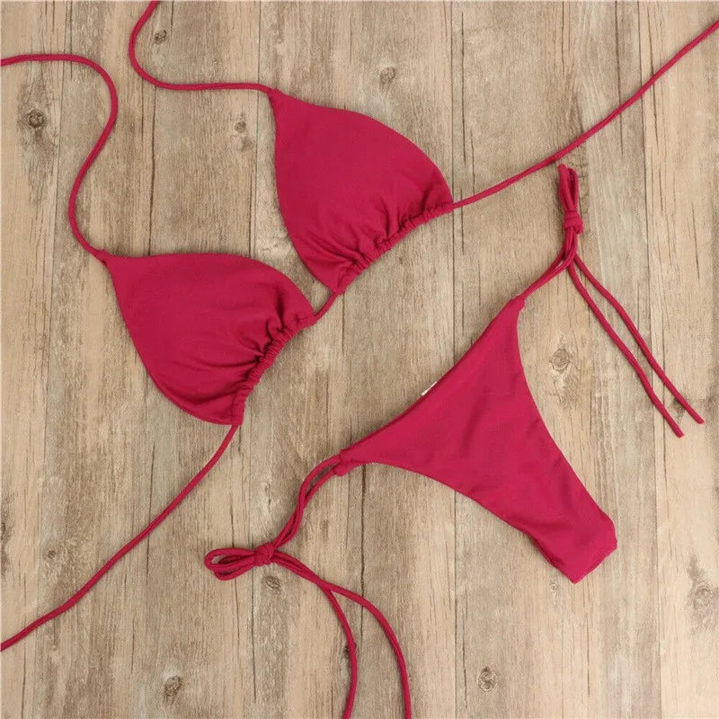 Maillot de bain bikini femme 2 pièces push-up rembourré sexy, tendance plusieurs coloris