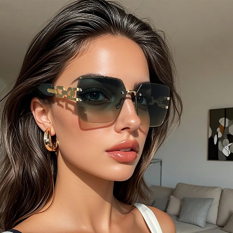 Lunettes de soleil glamour sans monture femme UV400 - NatyGlam's