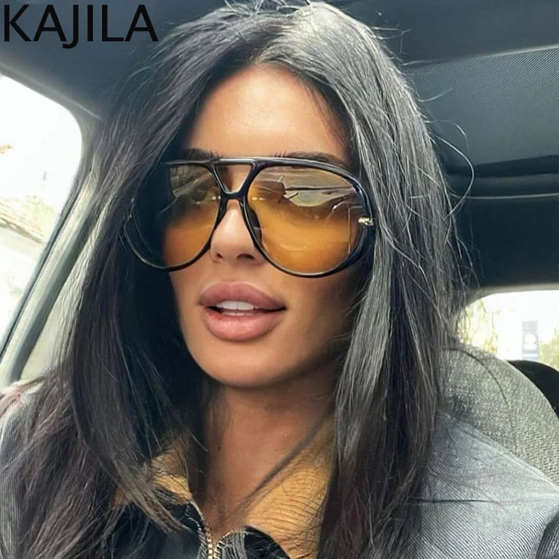 Lunettes de soleil pilote oversize femme style luxe UV400 - NatyGlam's