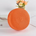 Sac rond en paille tressée pour femme Sac bandoulière d'été style rotin
