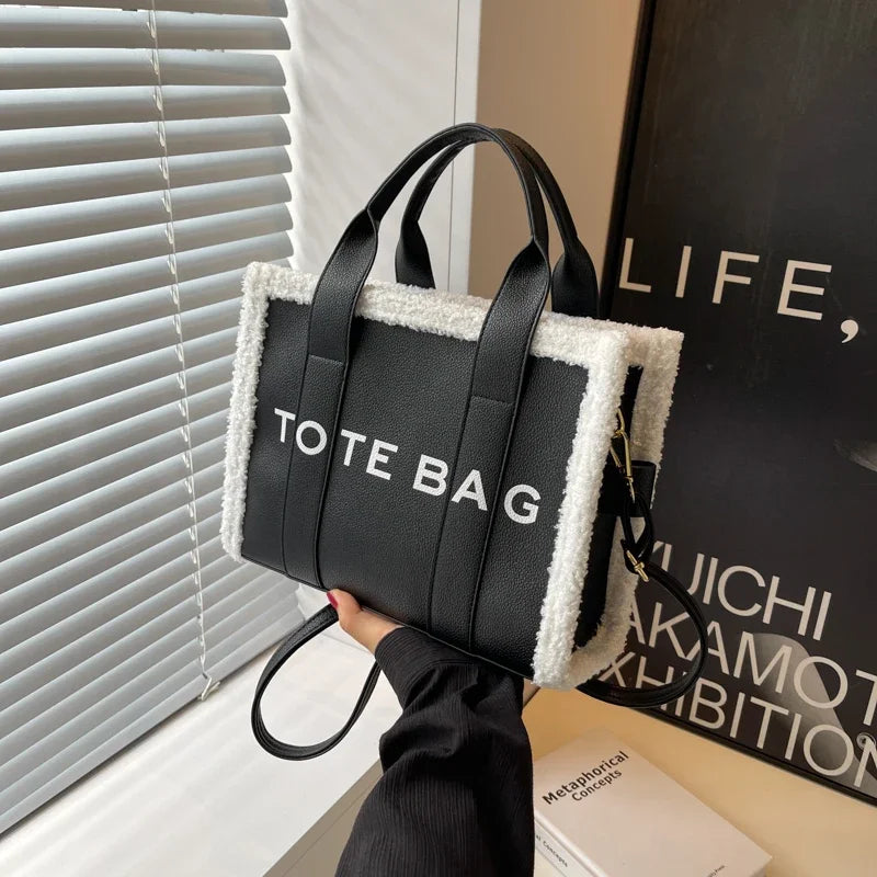 Sac Bandoulière à Lettres Imprimé couleur unie - Gande Capacité - NatyGlam's
