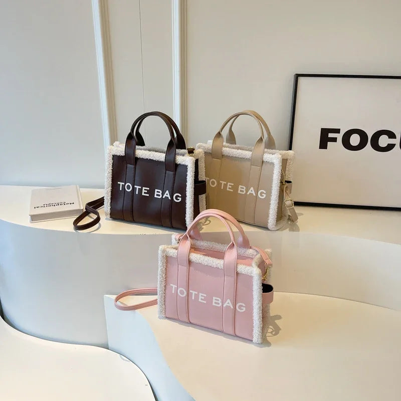 Sac Bandoulière à Lettres Imprimé couleur unie - Gande Capacité - NatyGlam's