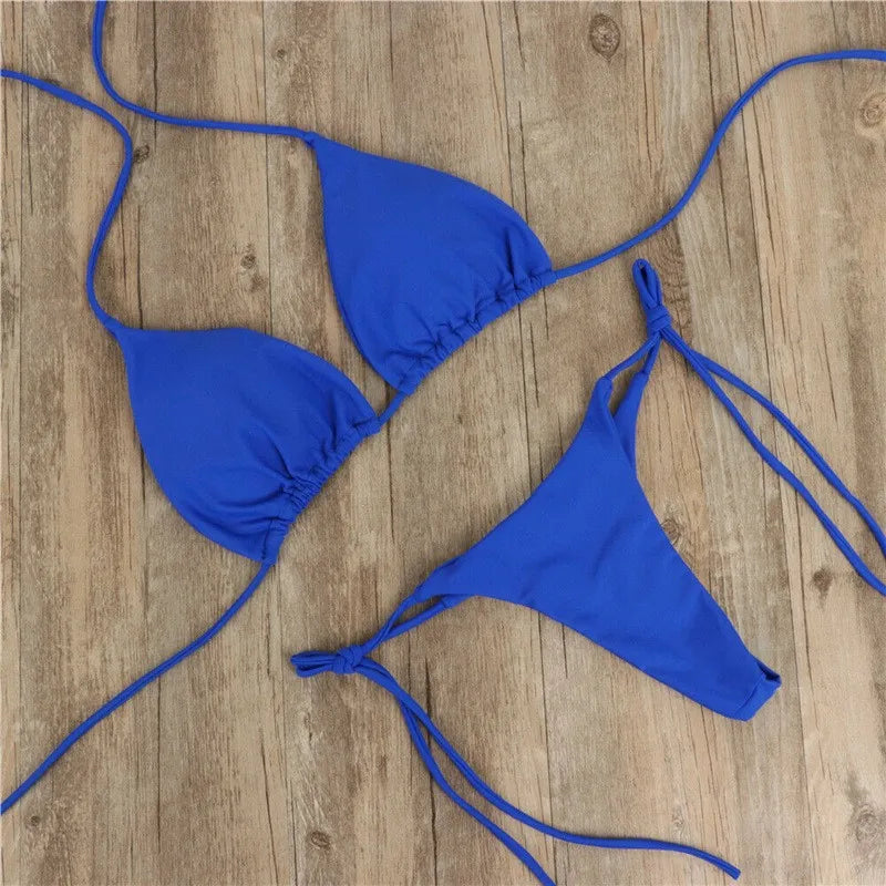 Maillot de bain bikini femme 2 pièces push-up rembourré sexy, tendance plusieurs coloris