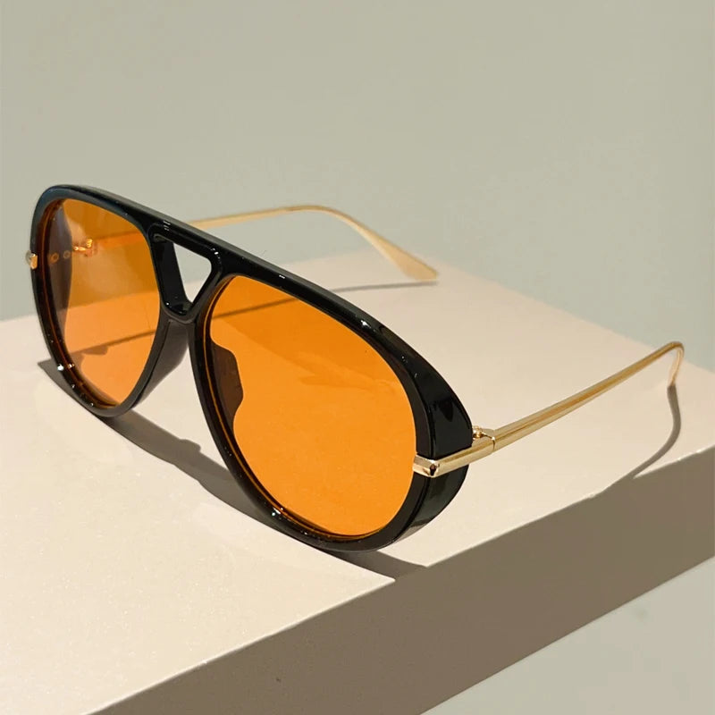 Lunettes de Soleil Pilote Oversize UV400 Vintage Double Pont - NatyGlam's