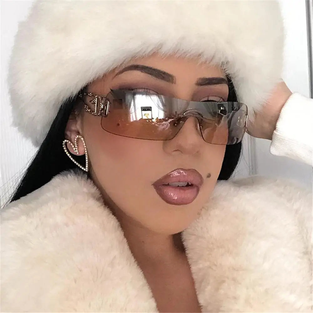 Lunettes de soleil Y2K futuristes femme UV400  - NatyGlam's