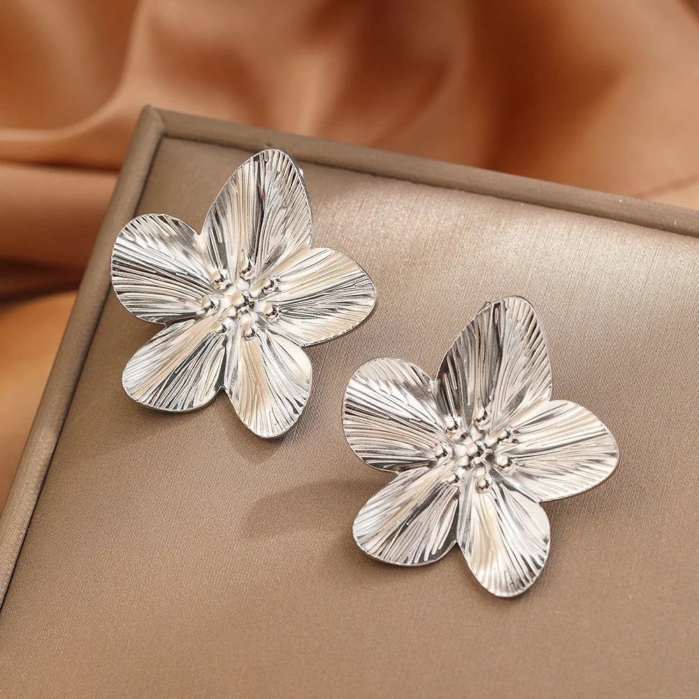Boucles d'oreilles Fleur en Acier Inoxydable - NatyGlam's