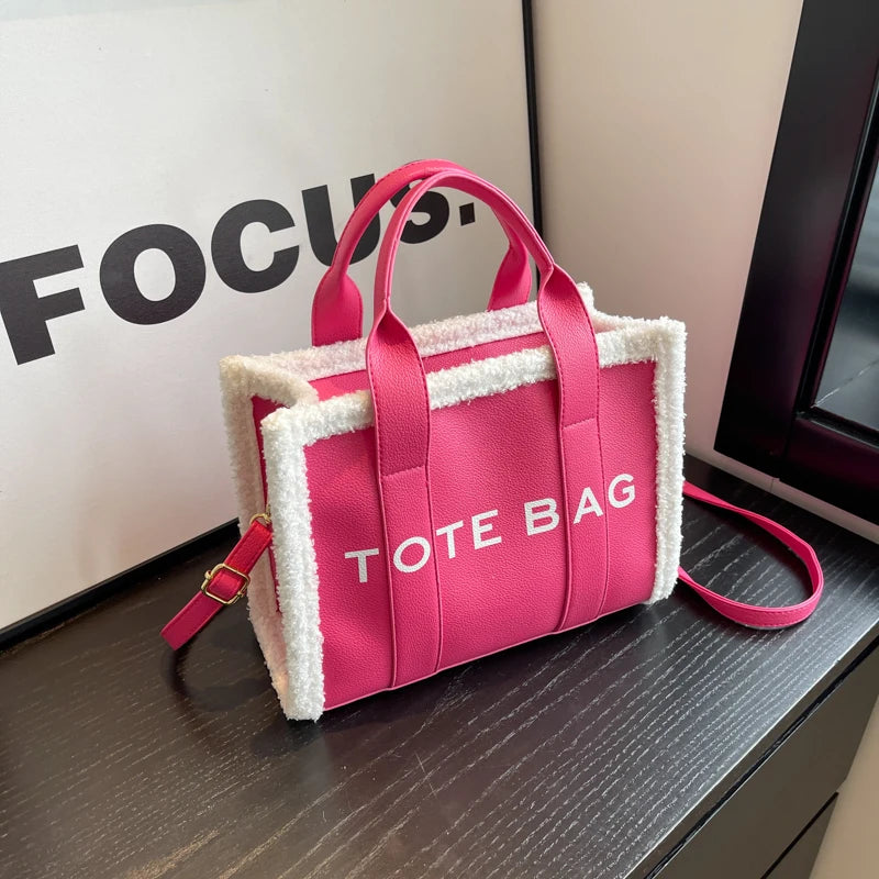 Sac Bandoulière à Lettres Imprimé couleur unie - Gande Capacité - NatyGlam's