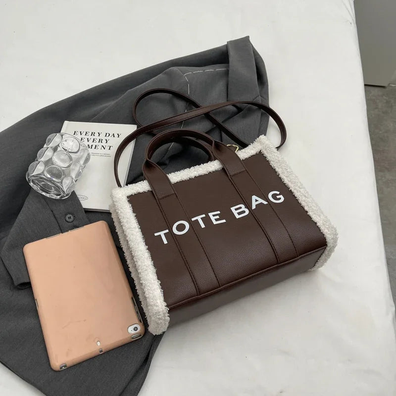 Sac Bandoulière à Lettres Imprimé couleur unie - Gande Capacité - NatyGlam's