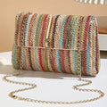 Sac à main bandoulière femme en paille arc-en-ciel chic collection été 2026