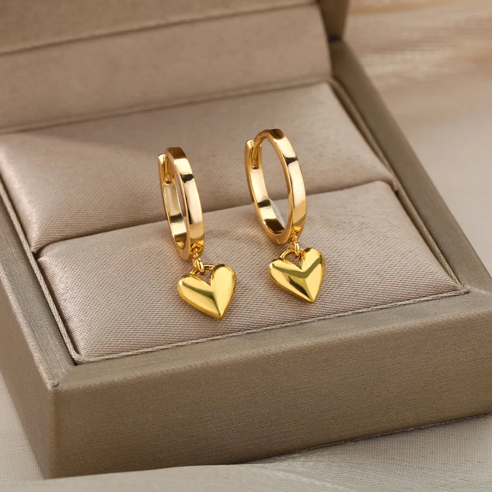 Boucles d'oreilles Coeur en Acier Inoxydable - NatyGlam's
