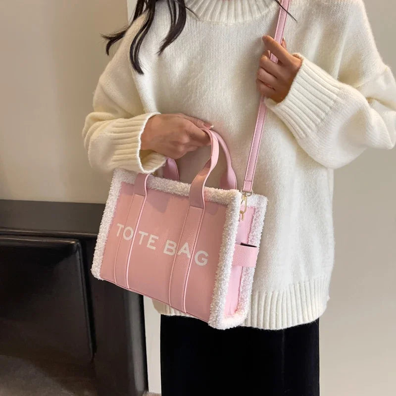 Sac Bandoulière à Lettres Imprimé couleur unie - Gande Capacité - NatyGlam's