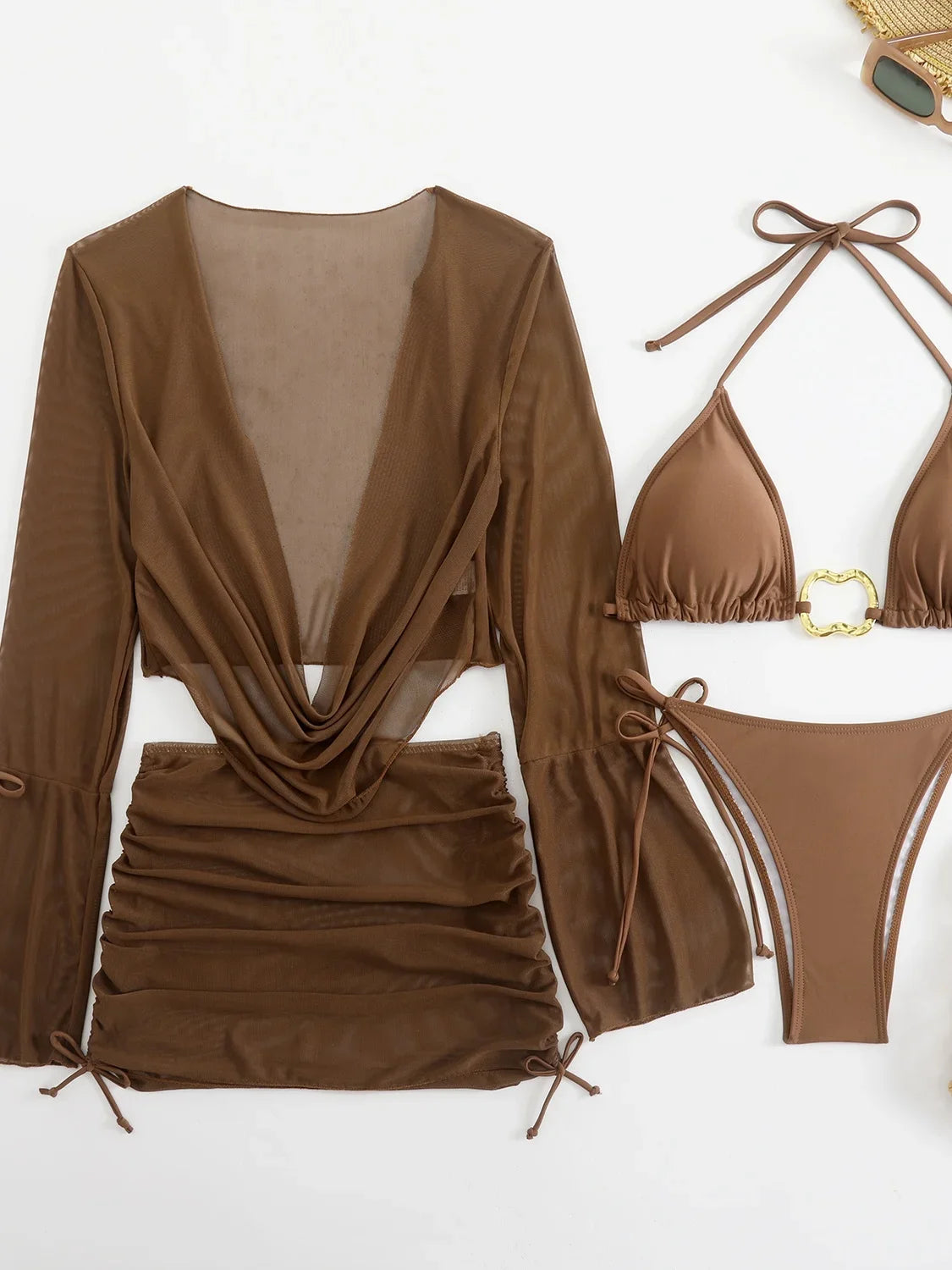 Ensemble maillot de bain femme 4 pièces différents coloris