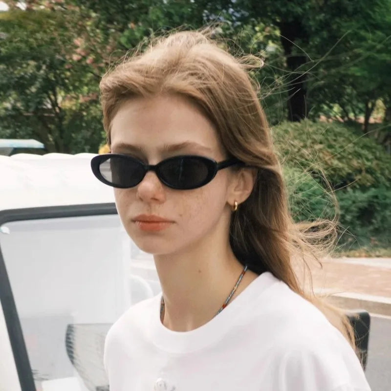 Lunettes de soleil ovales rétro femme UV400 tendance - NatyGlam's
