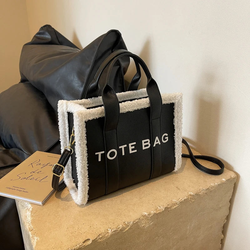Sac Bandoulière à Lettres Imprimé couleur unie - Gande Capacité - NatyGlam's