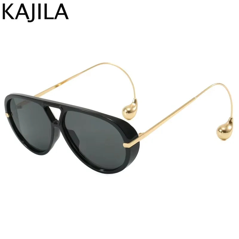 Lunettes de soleil pilote oversize femme style luxe UV400 - NatyGlam's