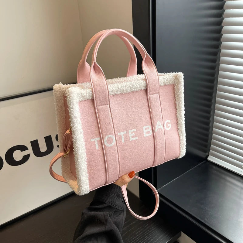 Sac Bandoulière à Lettres Imprimé couleur unie - Gande Capacité - NatyGlam's