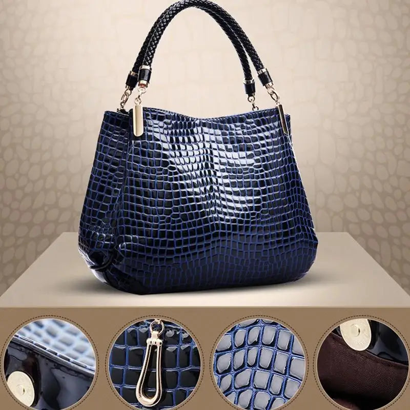 Sac à main Femme Effet Crocodile - Sac élégant Grande Capacité - NatyGlam's