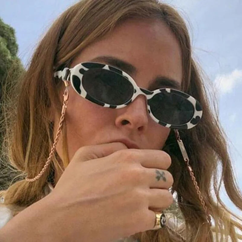 Lunettes de soleil ovales rétro femme UV400 tendance - NatyGlam's