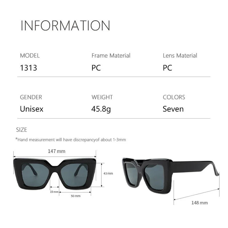 Lunettes de soleil carrées oversize élégance urbaine - NatyGlam's
