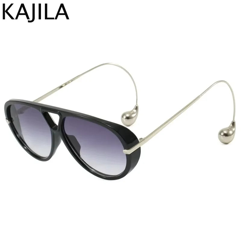 Lunettes de soleil pilote oversize femme style luxe UV400 - NatyGlam's