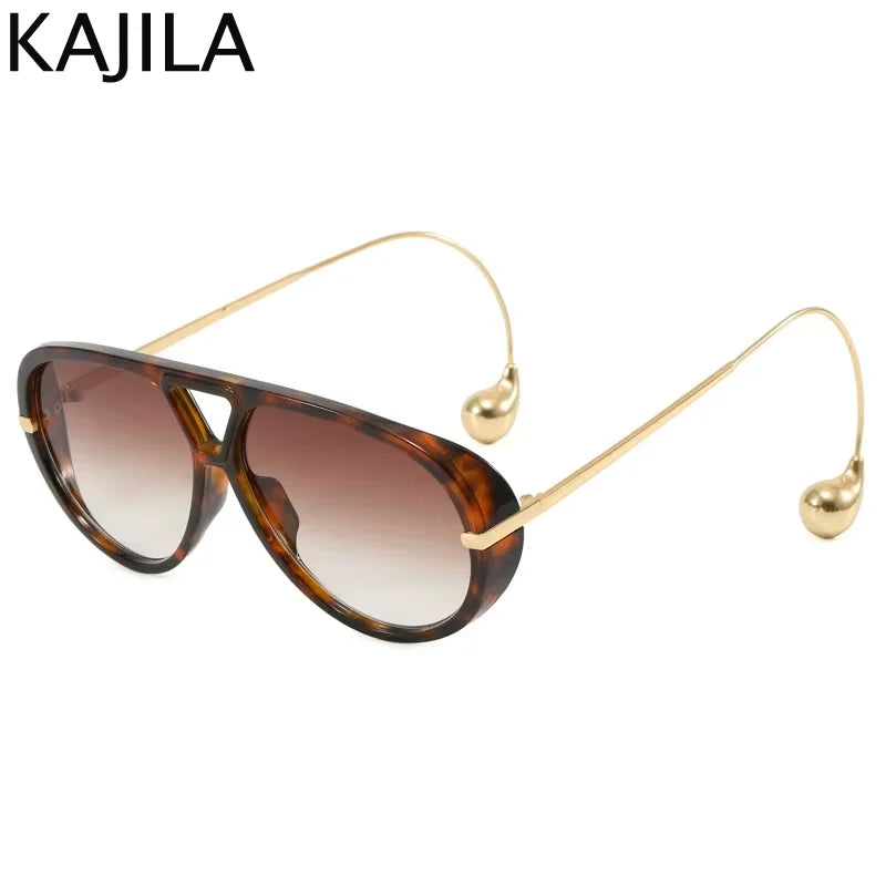 Lunettes de soleil pilote oversize femme style luxe UV400 - NatyGlam's