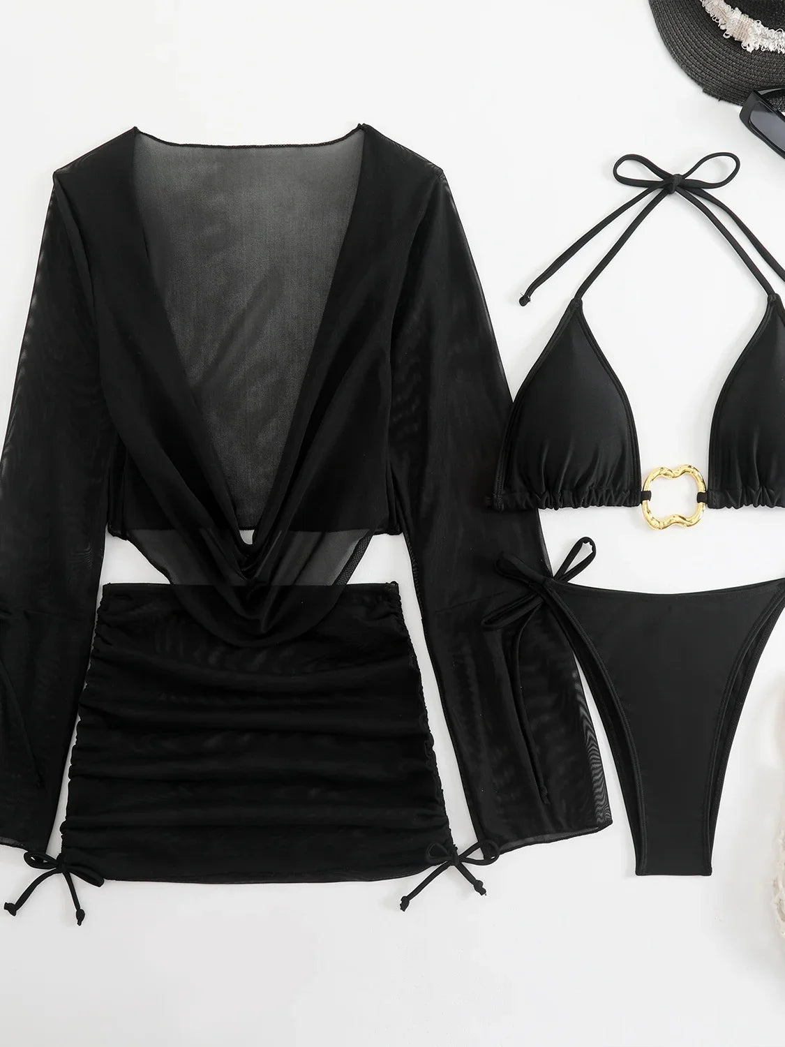 Ensemble maillot de bain femme 4 pièces différents coloris