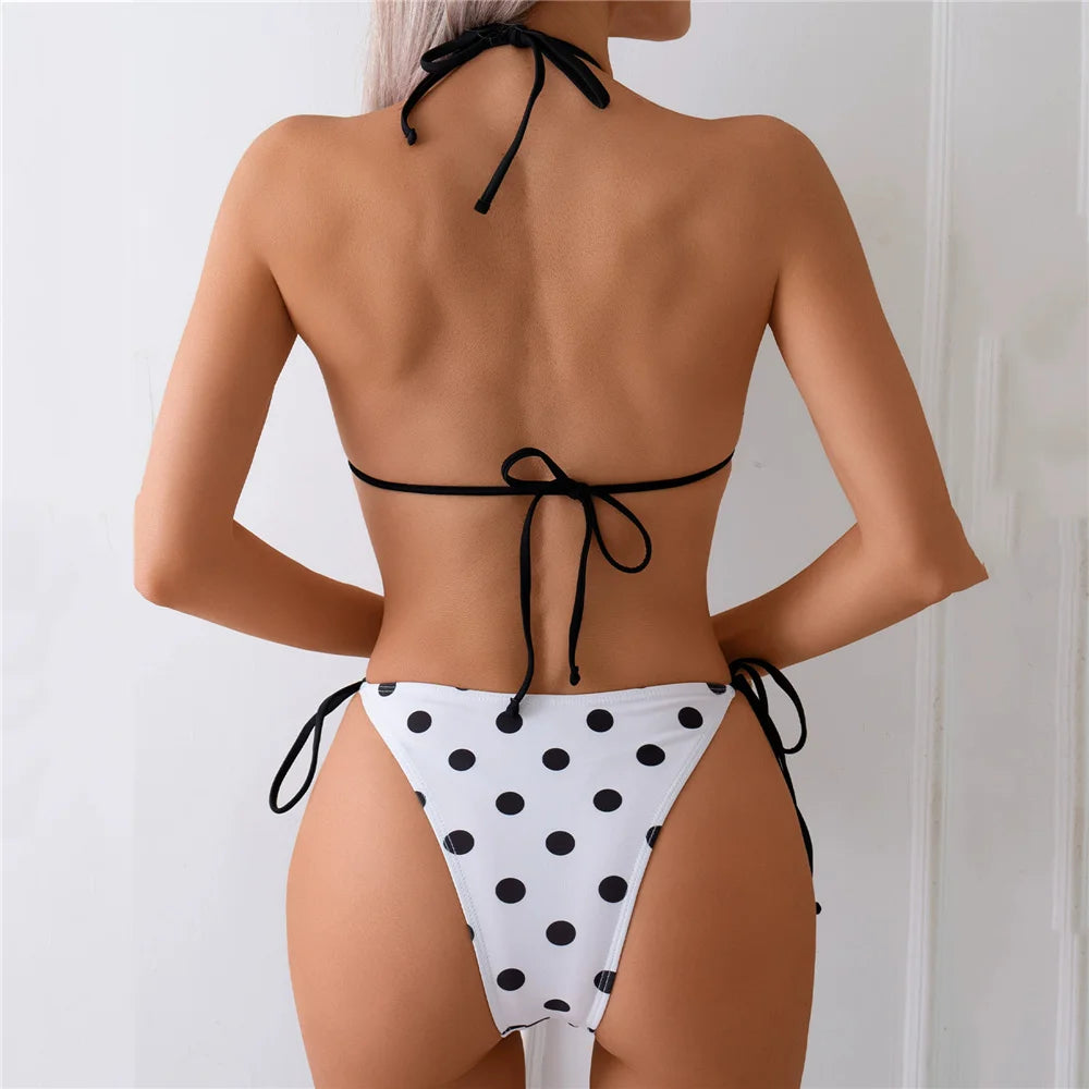 Maillot de bain femme bikini brésilien à pois 2 pièces collection 2026