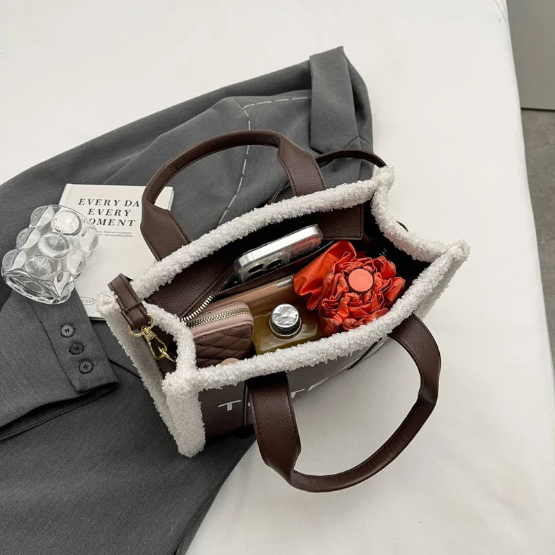 Sac Bandoulière à Lettres Imprimé couleur unie - Gande Capacité - NatyGlam's