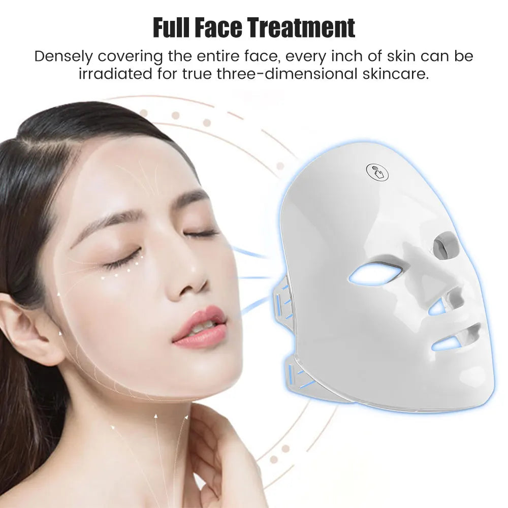 Masque LED 7 Couleurs pour le visage - soin Anti-âge, rechargable - NatyGlam's