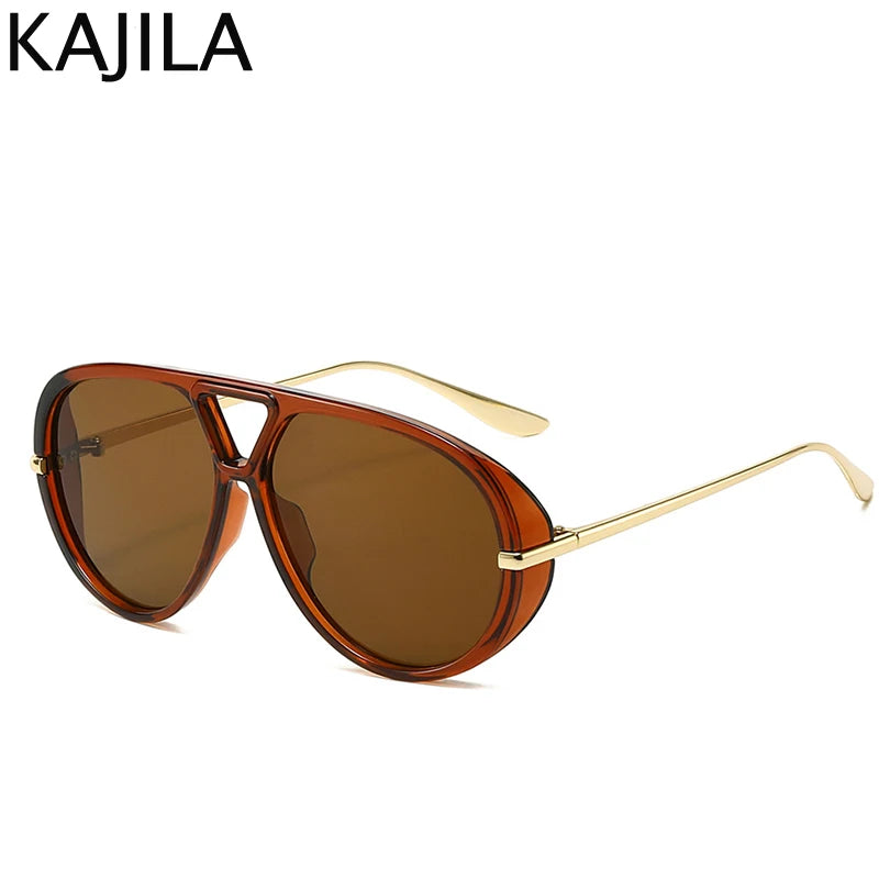 Lunettes de soleil pilote oversize femme style luxe UV400 - NatyGlam's