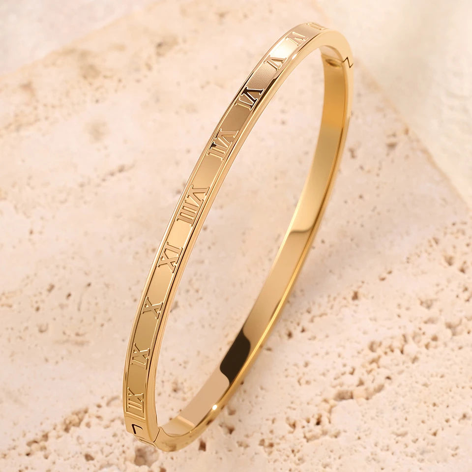 Bracelets manchettes en acier inoxydable incrustés de zirconia scintillante - NatyGlam's