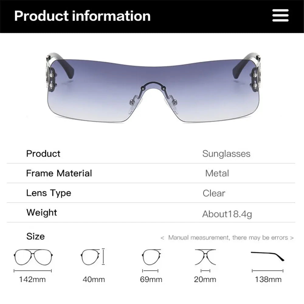 Lunettes de soleil Y2K futuristes femme UV400  - NatyGlam's