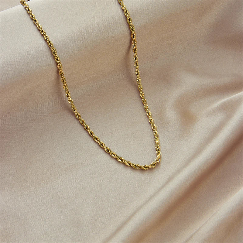 Ensemble Collier & Bracelet Chaîne Dorée Acier Inoxydable 316 L Femme - NatyGlam's