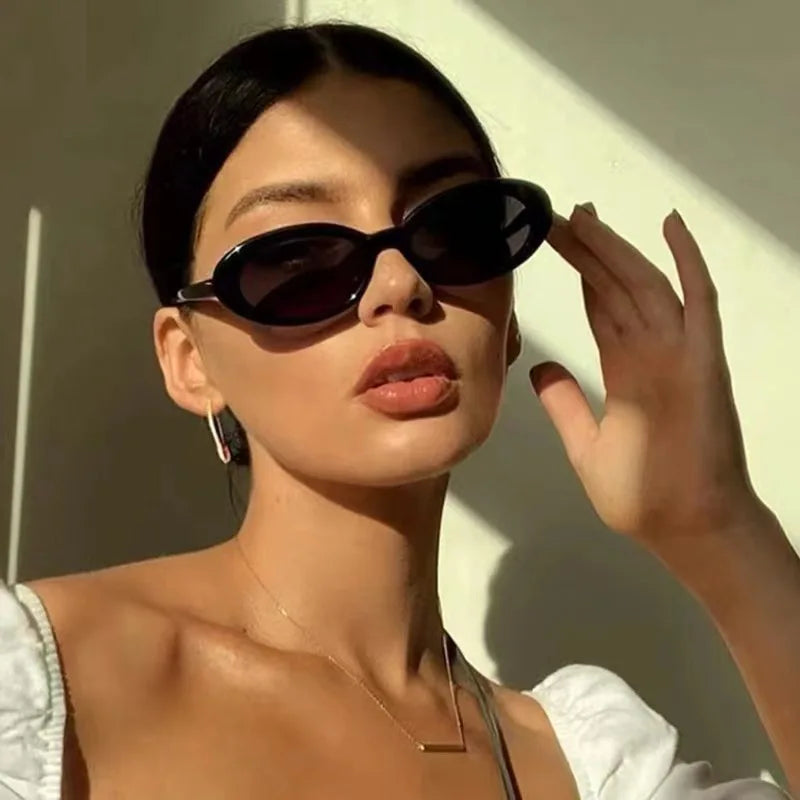 Lunettes de soleil ovales rétro femme UV400 tendance - NatyGlam's