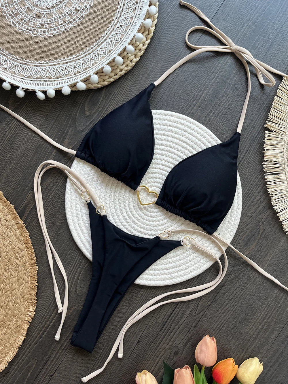 Maillot de bain femme 2 pièces bikini string triangle différents modèles et coloris