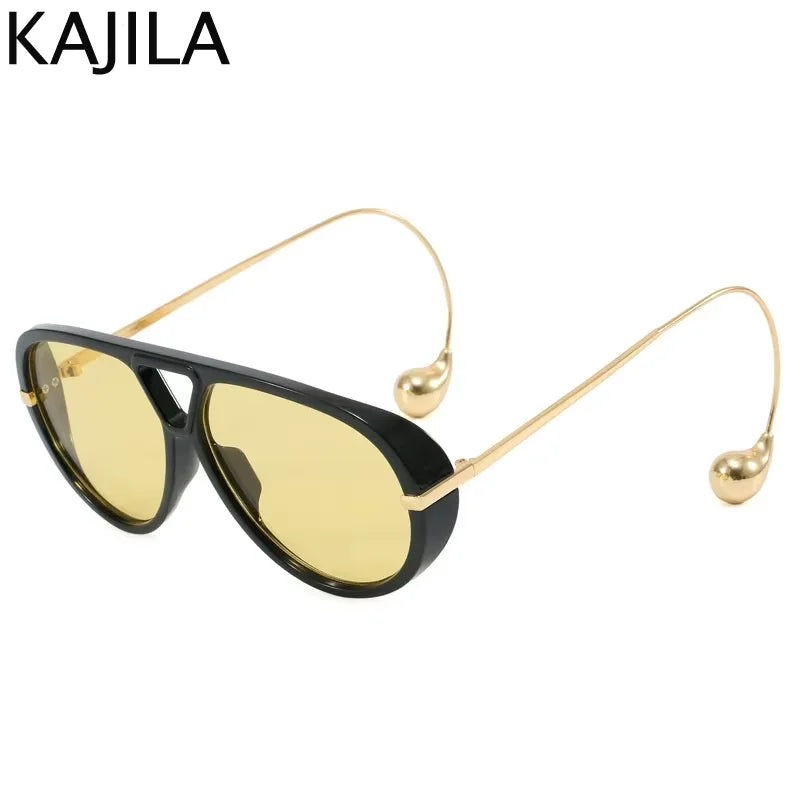 Lunettes de soleil pilote oversize femme style luxe UV400 - NatyGlam's