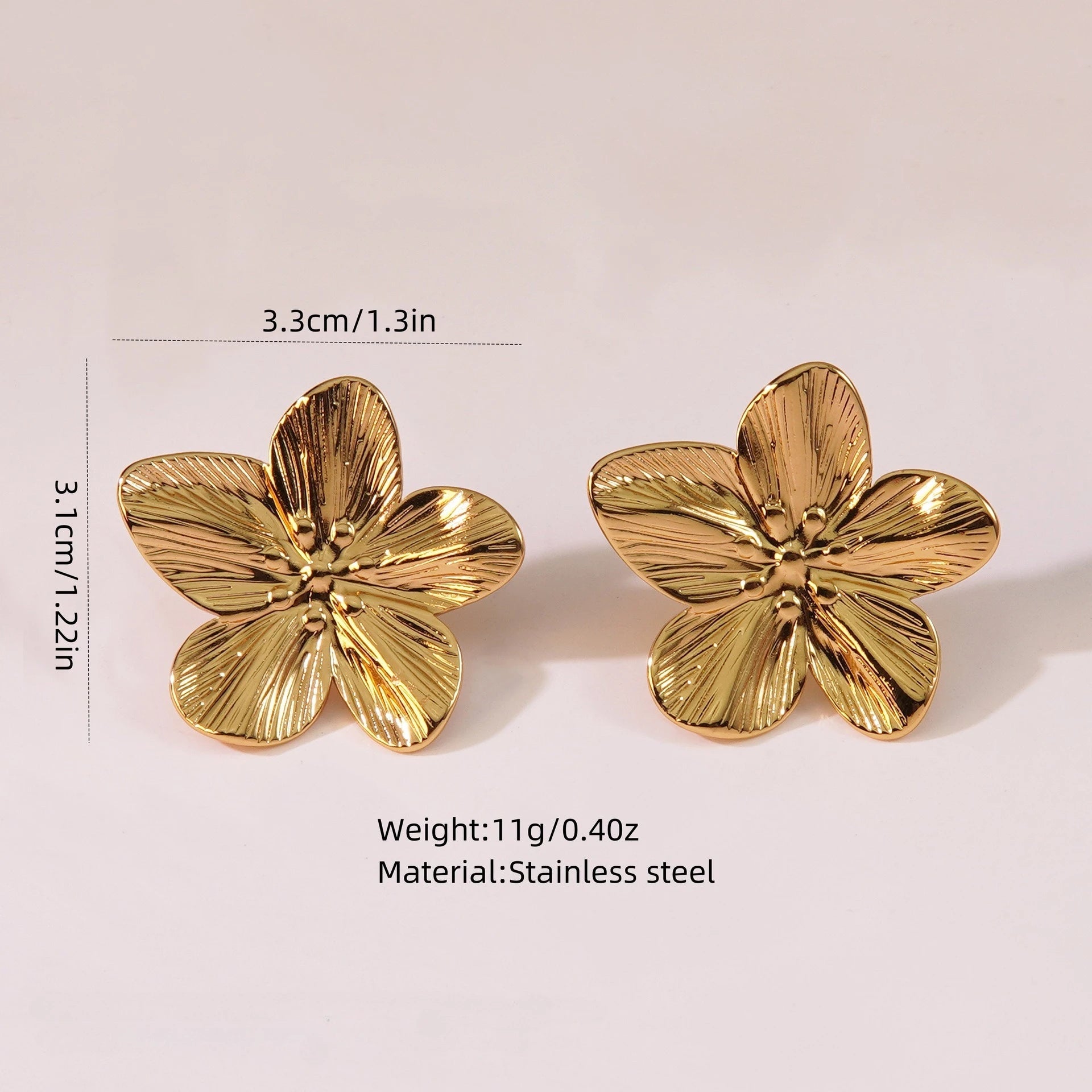 Boucles d'oreilles Fleur en Acier Inoxydable - NatyGlam's