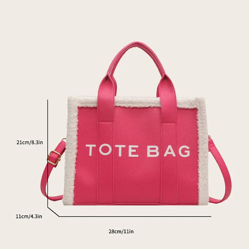 Sac Bandoulière à Lettres Imprimé couleur unie - Gande Capacité - NatyGlam's