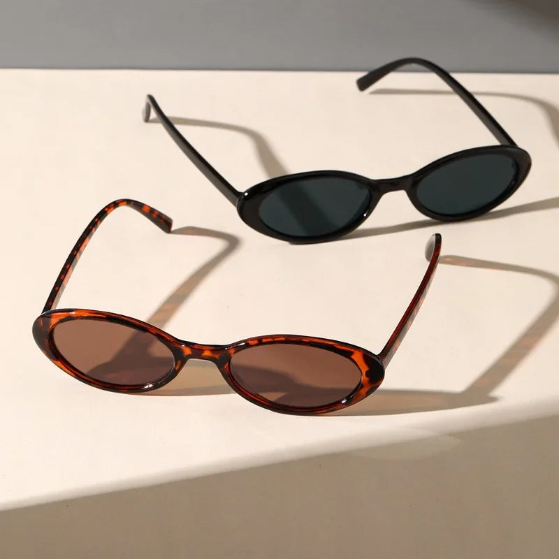 Lunettes de soleil ovales rétro femme UV400 tendance - NatyGlam's