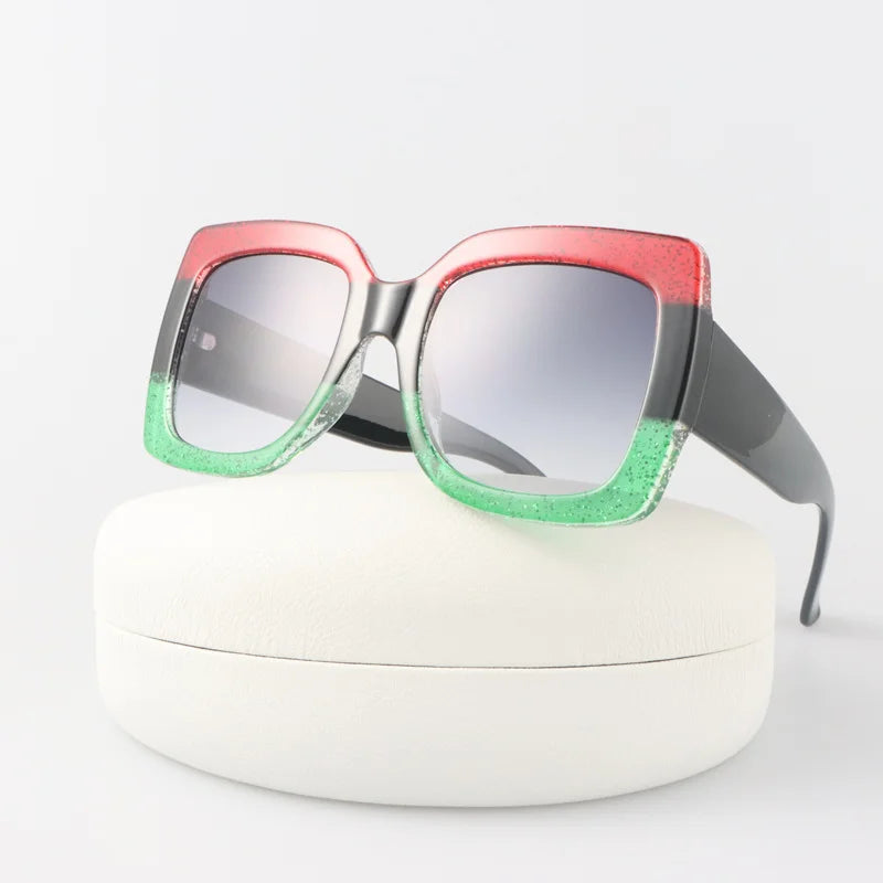 Lunettes de soleil carrées oversize femme Style vintage tendance - NatyGlam's